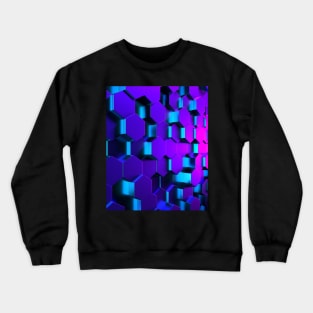 3D Hexagonal Geometric Design Crewneck Sweatshirt